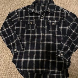 Pacsun LA Hearts oversized plaid shacket M/L black worn once